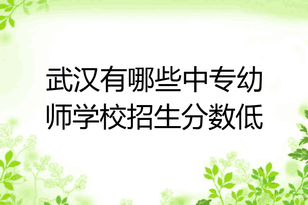 武汉有哪些中专幼师学校招生分数低
