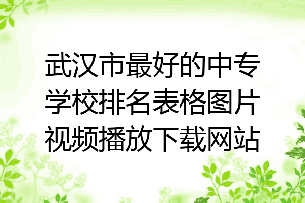 武汉市最好的中专学校排名表格图片视频播放下载网站