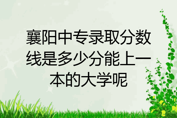 襄阳中专录取分数线是多少分能上一本的大学呢