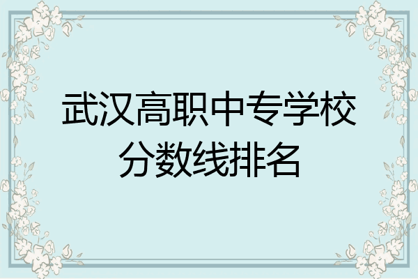 武汉高职中专学校分数线排名