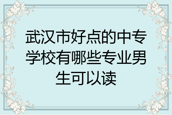 武汉市好点的中专学校有哪些专业男生可以读