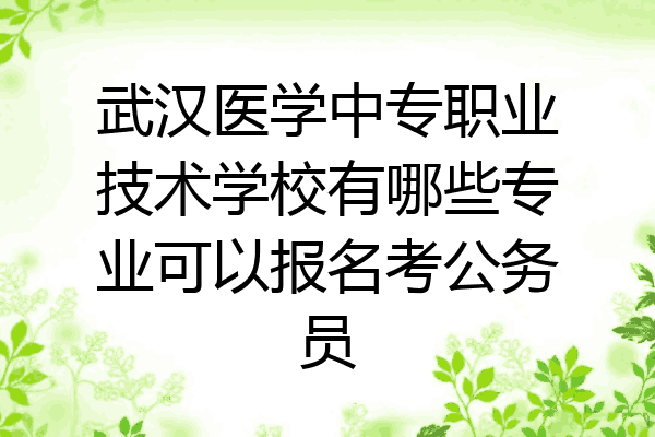 武汉医学中专职业技术学校有哪些专业可以报名考公务员