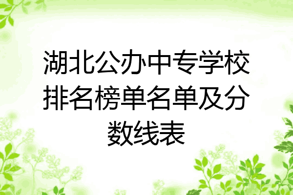 湖北公办中专学校排名榜单名单及分数线表