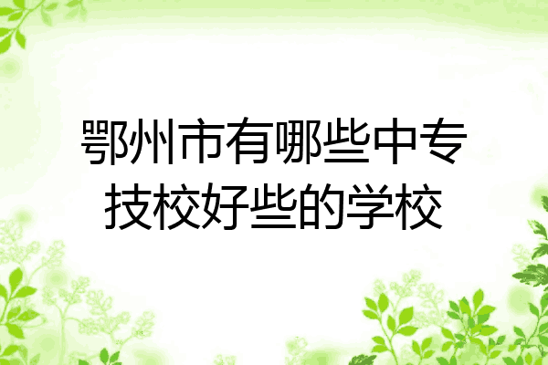 鄂州市有哪些中专技校好些的学校