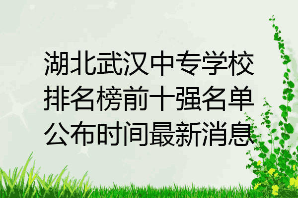湖北武汉中专学校排名榜前十强名单公布时间最新消息