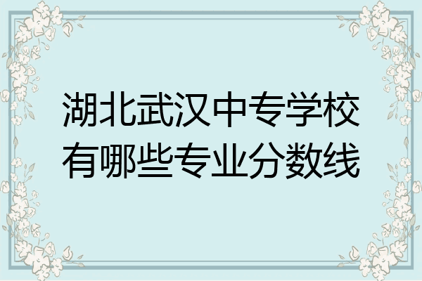 湖北武汉中专学校有哪些专业分数线