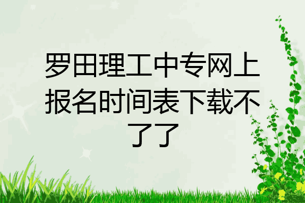 罗田理工中专网上报名时间表下载不了了