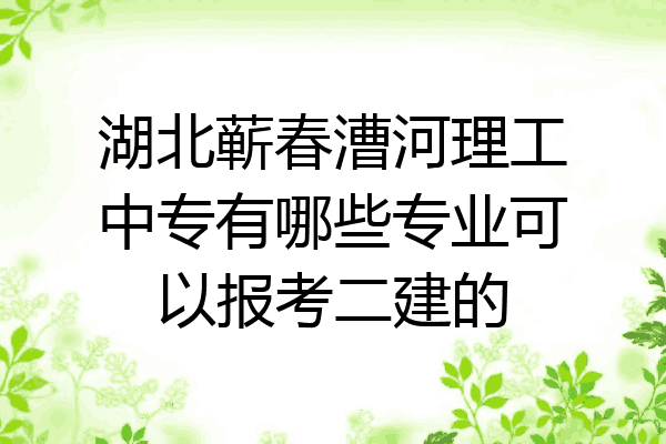 湖北蕲春漕河理工中专有哪些专业可以报考二建的