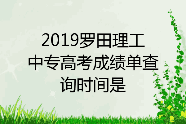 2019罗田理工中专高考成绩单查询时间是