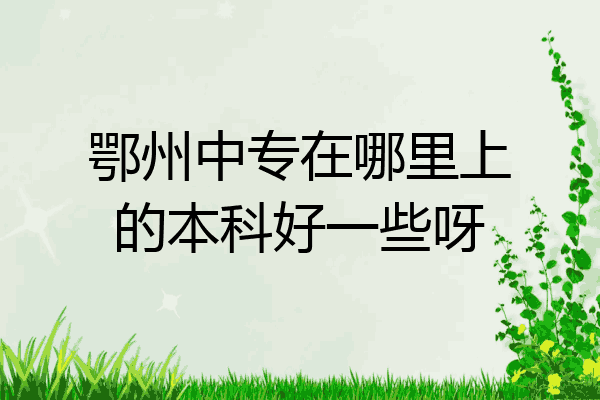 鄂州中专在哪里上的本科好一些呀