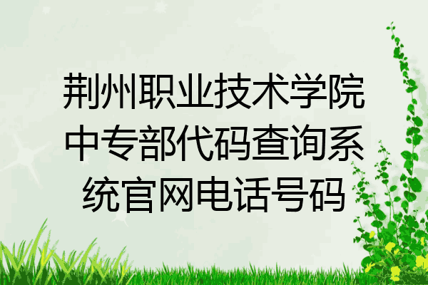 荆州职业技术学院中专部代码查询系统官网电话号码