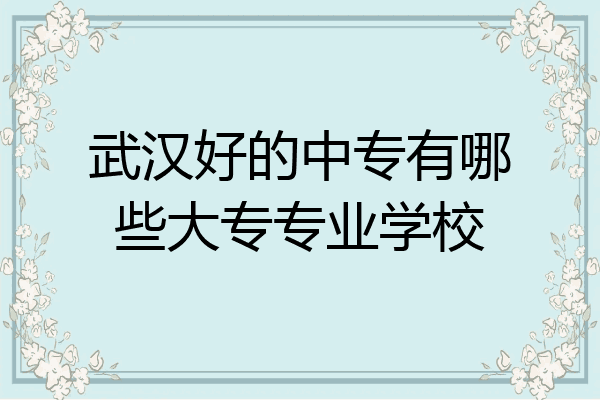 武汉好的中专有哪些大专专业学校