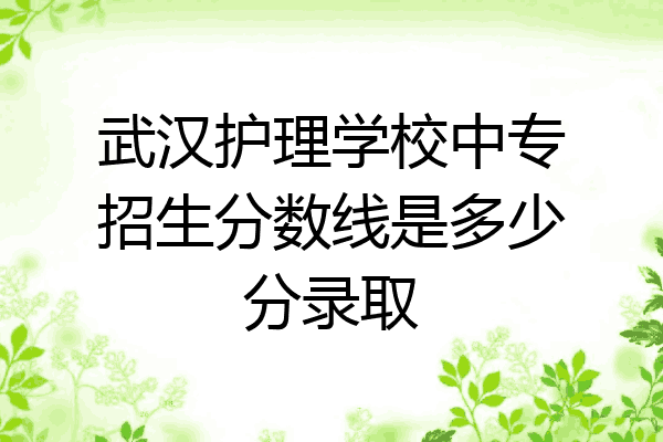 武汉护理学校中专招生分数线是多少分录取