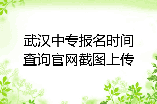 武汉中专报名时间查询官网截图上传
