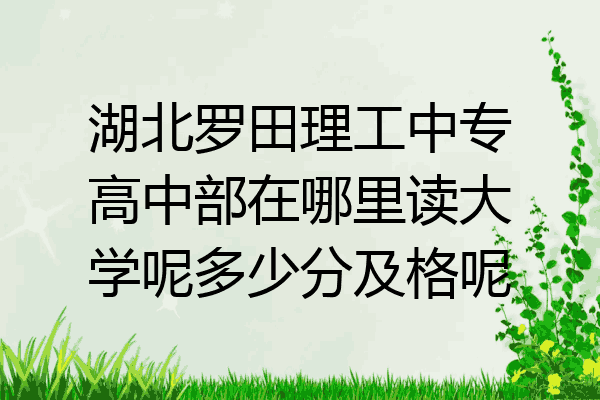 湖北罗田理工中专高中部在哪里读大学呢多少分及格呢