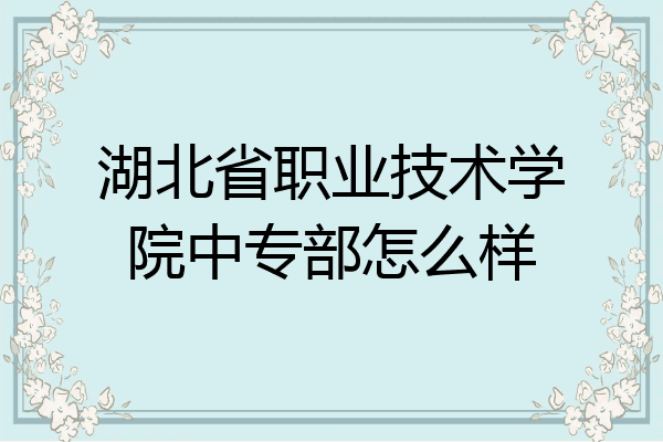 湖北省职业技术学院中专部怎么样