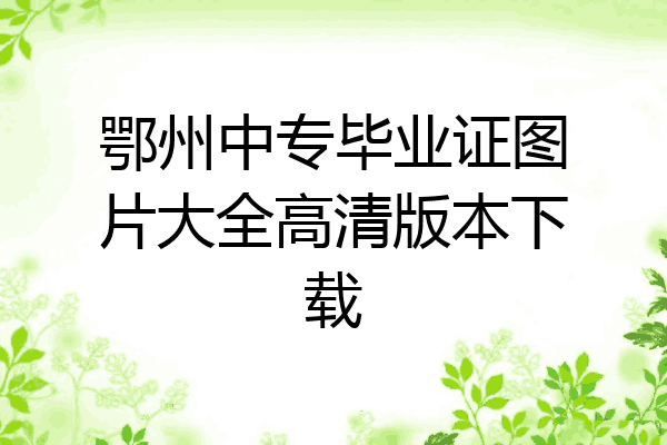 鄂州中专毕业证图片大全高清版本下载