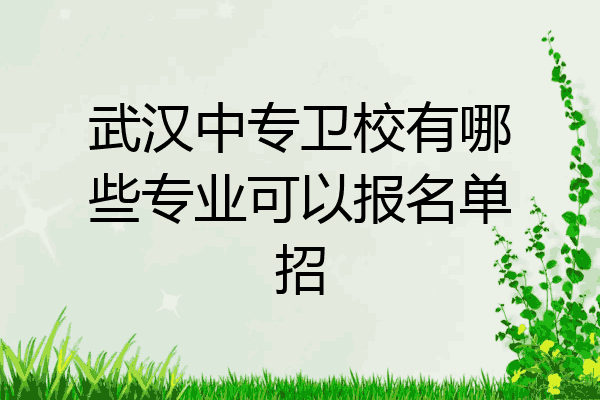 武汉中专卫校有哪些专业可以报名单招