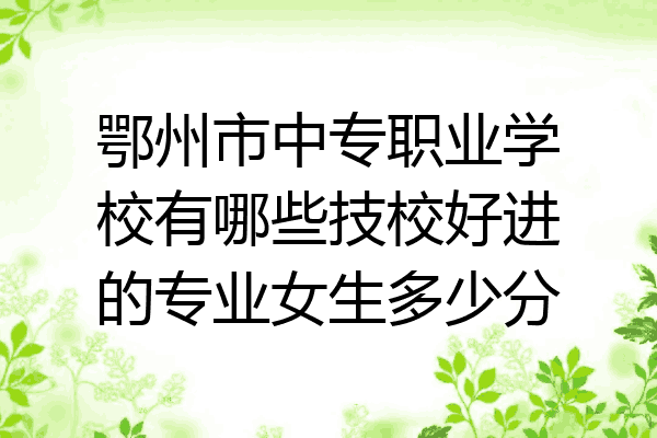 鄂州市中专职业学校有哪些技校好进的专业女生多少分
