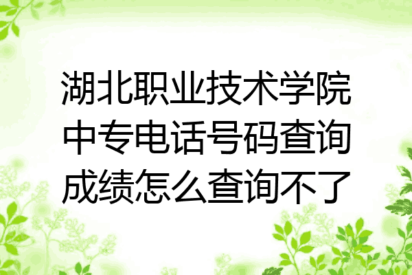 湖北职业技术学院中专电话号码查询成绩怎么查询不了