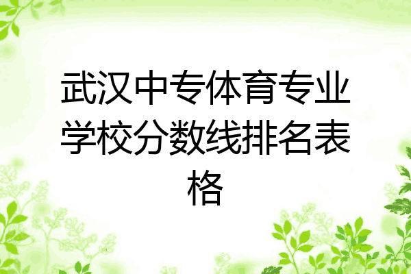 武汉中专体育专业学校分数线排名表格