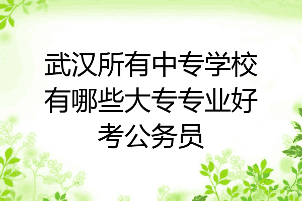 武汉所有中专学校有哪些大专专业好考公务员
