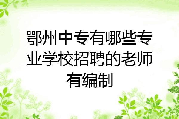 鄂州中专有哪些专业学校招聘的老师有编制
