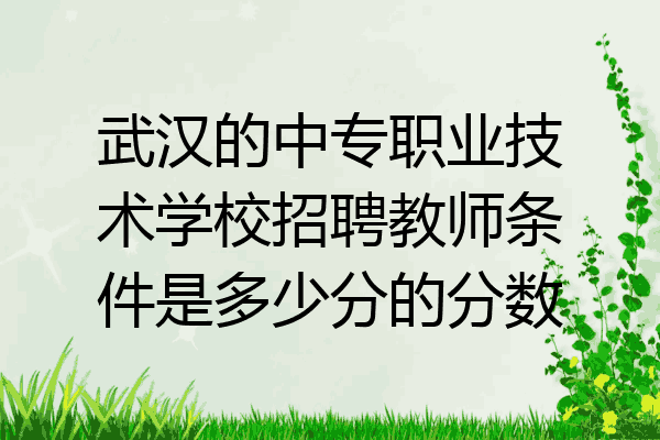 武汉的中专职业技术学校招聘教师条件是多少分的分数