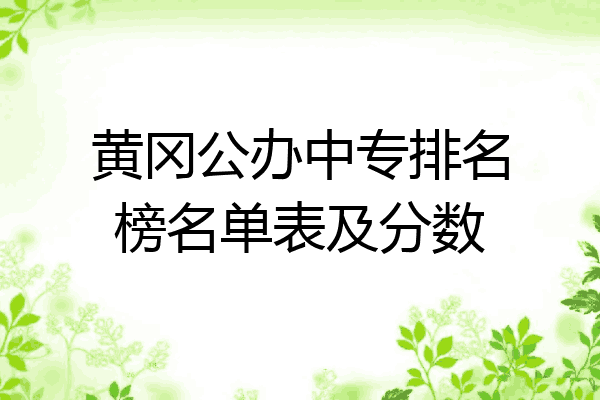 黄冈公办中专排名榜名单表及分数
