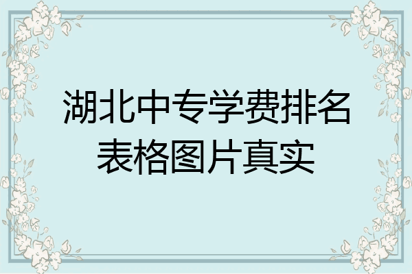 湖北中专学费排名表格图片真实