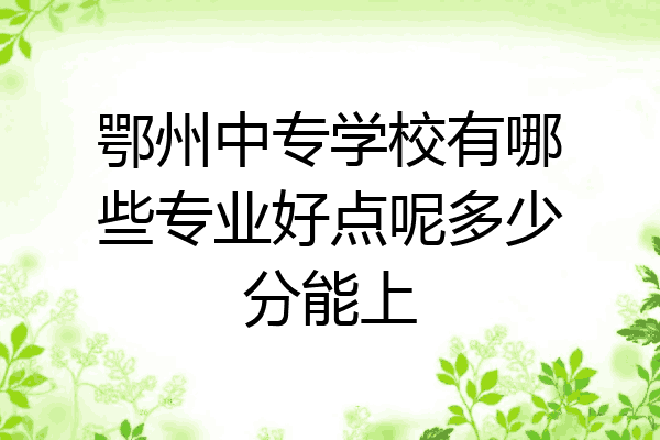 鄂州中专学校有哪些专业好点呢多少分能上