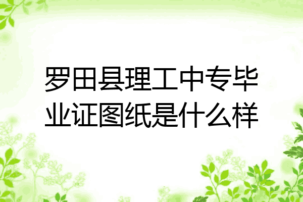 罗田县理工中专毕业证图纸是什么样