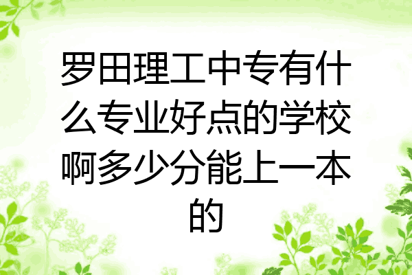 罗田理工中专有什么专业好点的学校啊多少分能上一本的