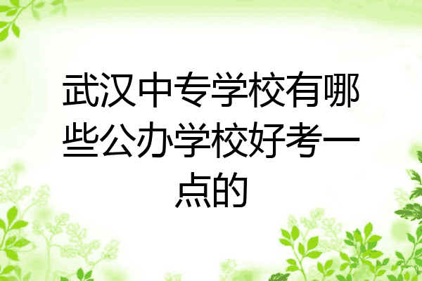 武汉中专学校有哪些公办学校好考一点的