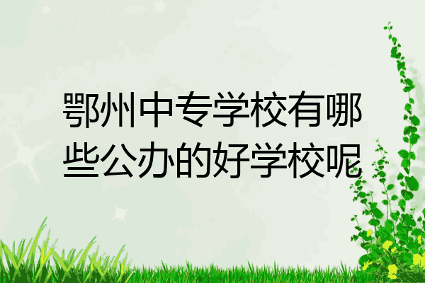 鄂州中专学校有哪些公办的好学校呢
