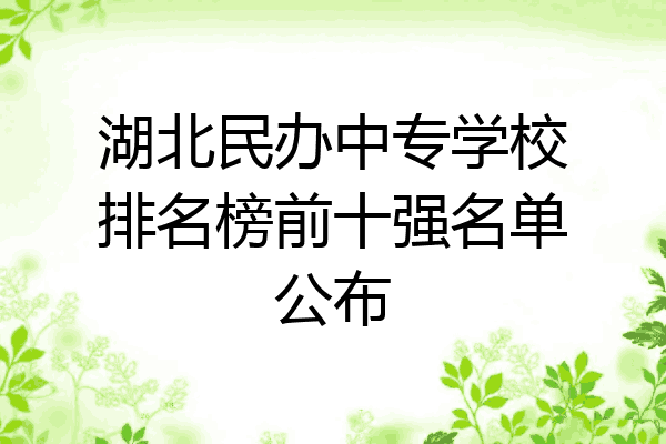 湖北民办中专学校排名榜前十强名单公布