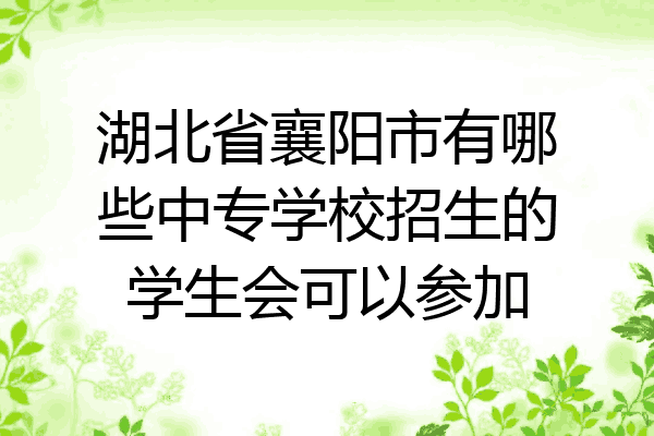 湖北省襄阳市有哪些中专学校招生的学生会可以参加