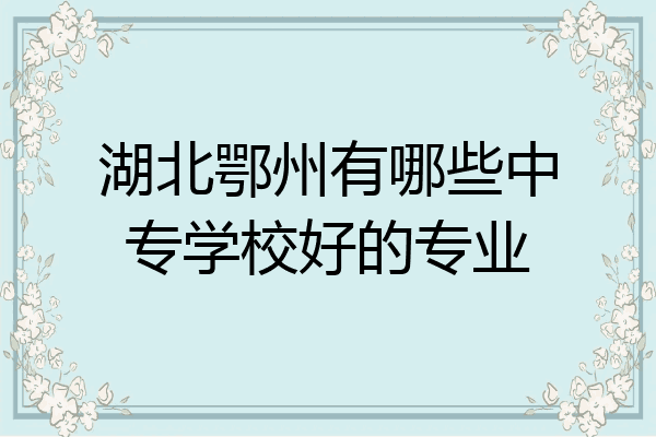 湖北鄂州有哪些中专学校好的专业