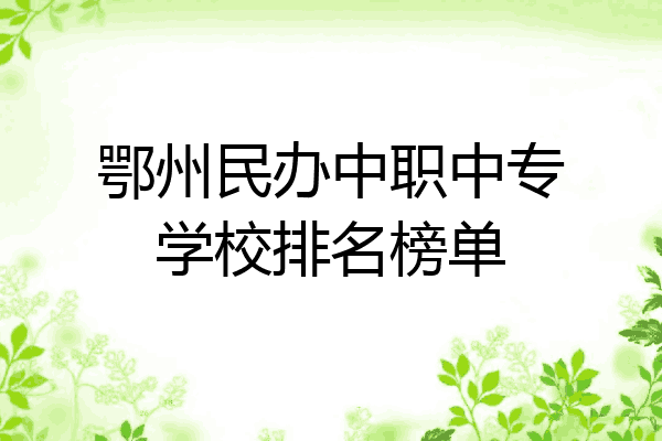 鄂州民办中职中专学校排名榜单