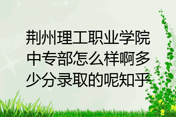 荆州理工职业学院中专部怎么样啊多少分录取的呢知乎