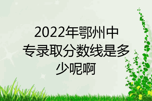2022年鄂州中专录取分数线是多少呢啊
