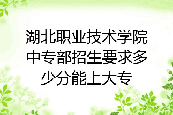 湖北职业技术学院中专部招生要求多少分能上大专