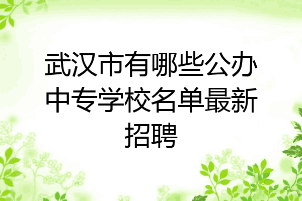 武汉市有哪些公办中专学校名单最新招聘