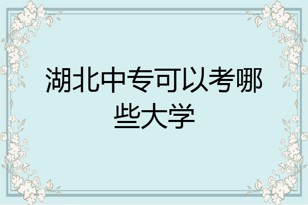 湖北中专可以考哪些大学