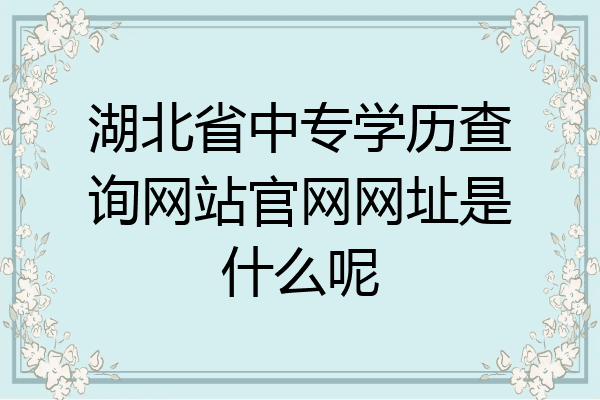 湖北省中专学历查询网站官网网址是什么呢