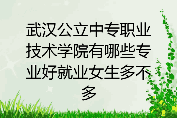 武汉公立中专职业技术学院有哪些专业好就业女生多不多