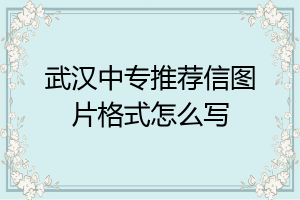 武汉中专推荐信图片格式怎么写