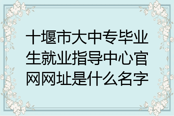 十堰市大中专毕业生就业指导中心官网网址是什么名字