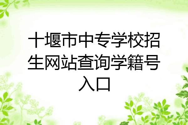 十堰市中专学校招生网站查询学籍号入口