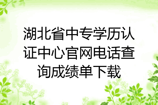 湖北省中专学历认证中心官网电话查询成绩单下载